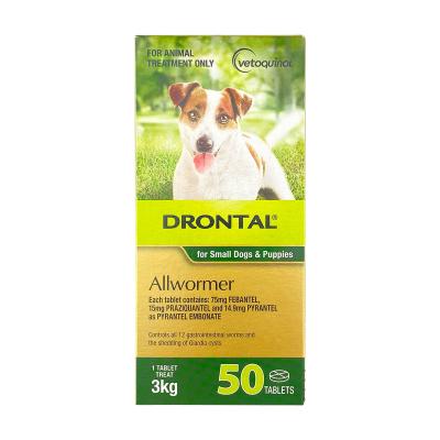 Drontal Allwormer For Dogs Small And Puppies Up To 3kg 50 Tablets