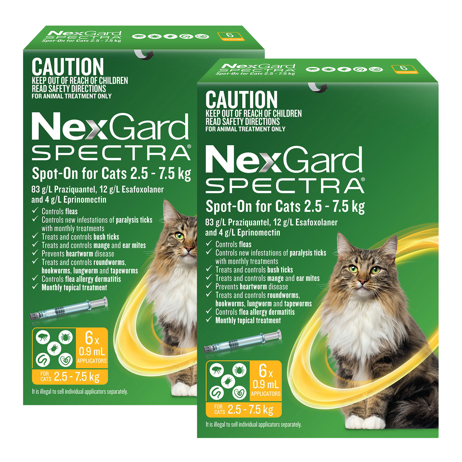 NexGard Spectra Spot On For Cats 2.5 7.5kg 12 Pack 164.99