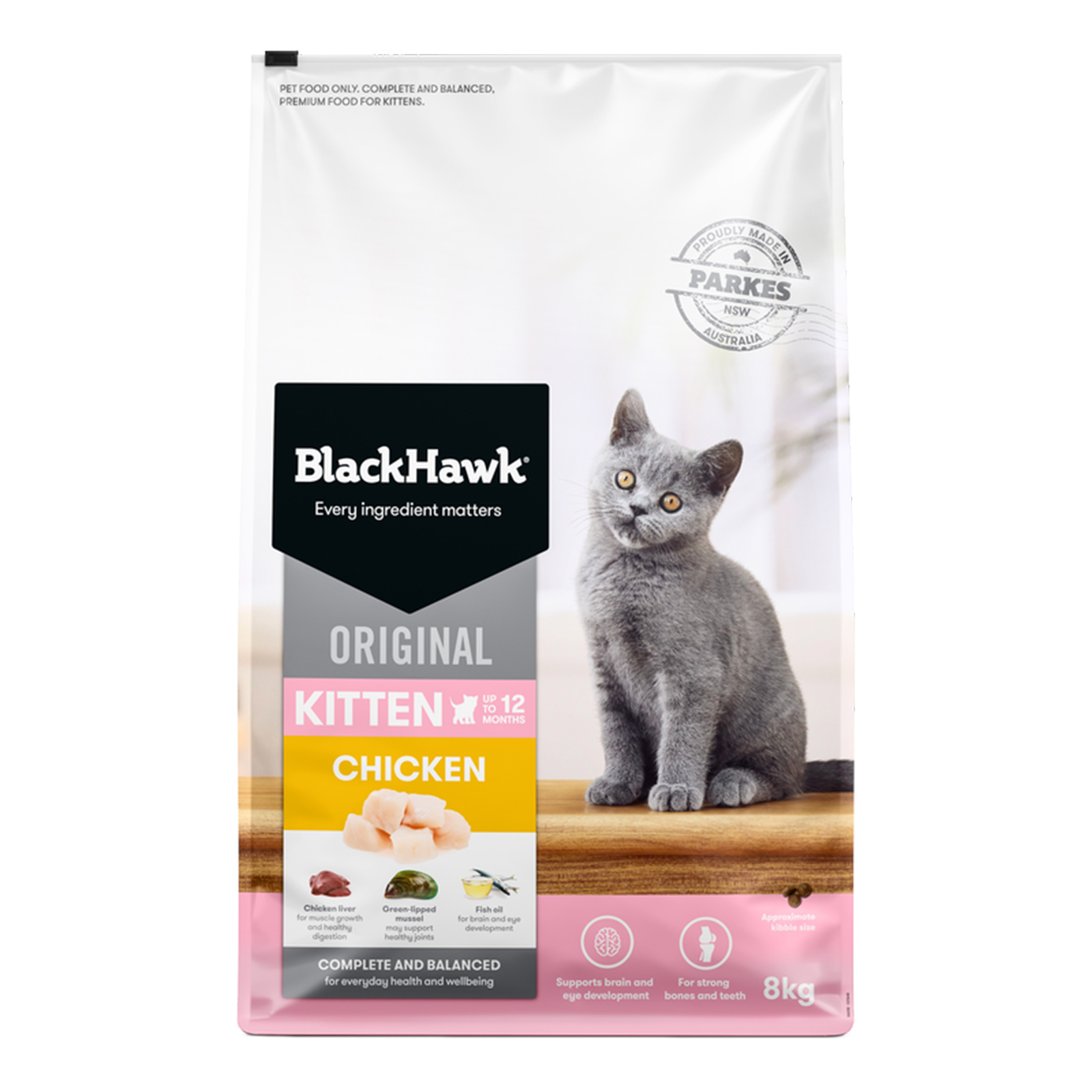 Black Hawk Original Chicken Kitten Dry Cat Food 8kg 128.98