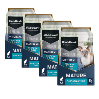 Black Hawk Original Mature 7 Pouches Chicken and Tuna Chunks in