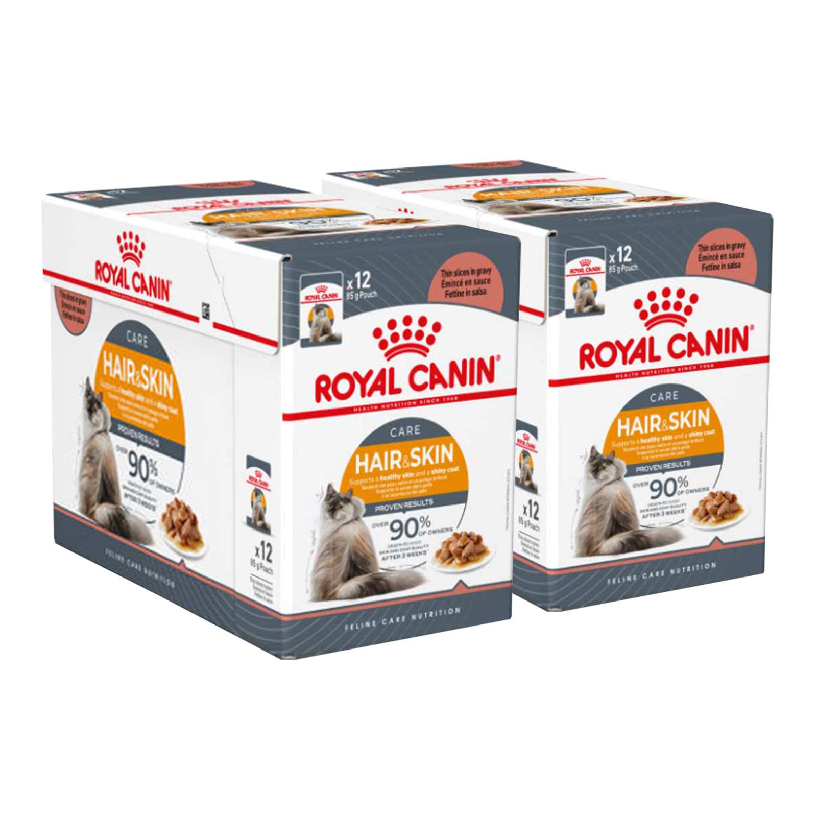 Royal Canin Hair and Skin Care Slices in Gravy Adult Pouches Wet Cat ...