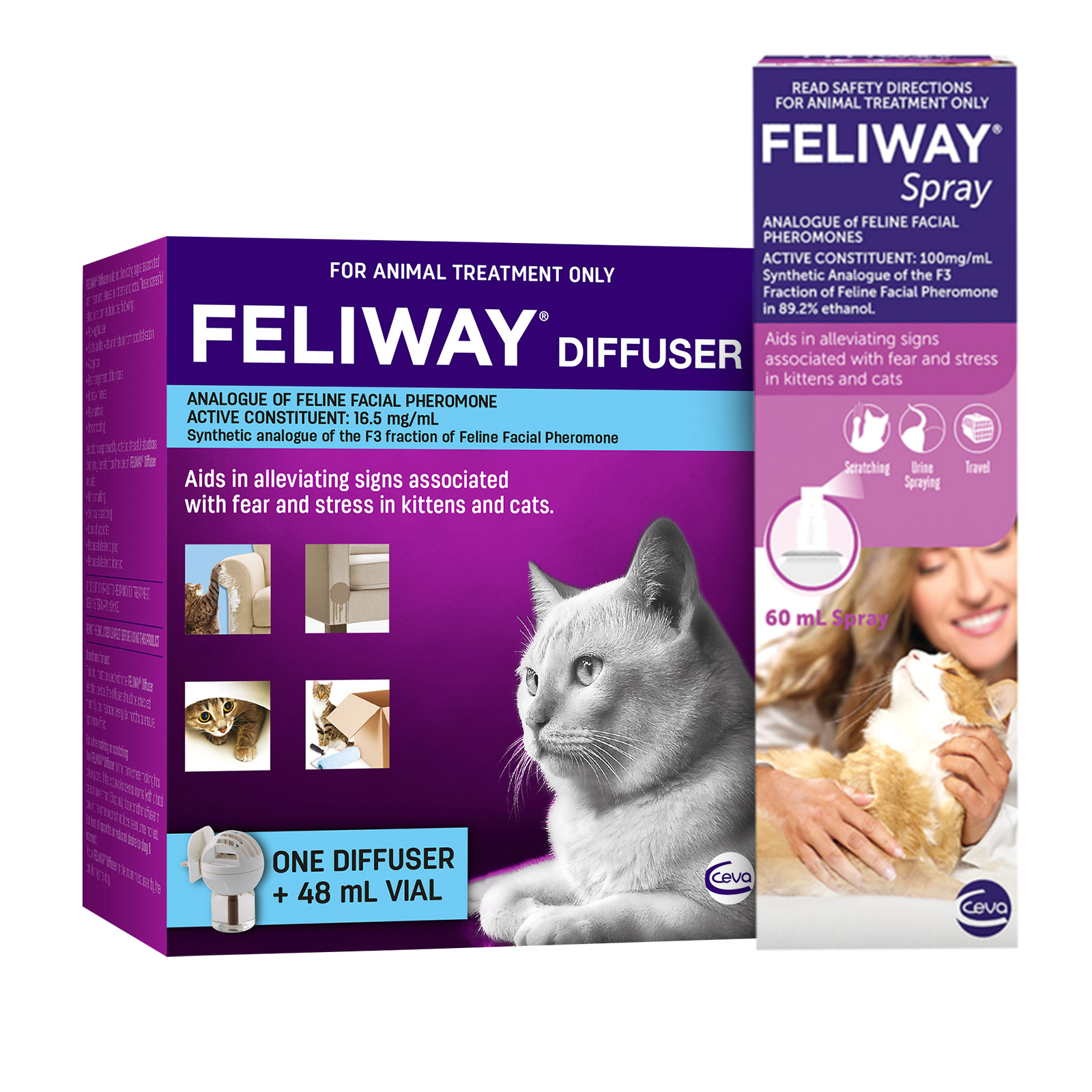 Feliway Home And Travel Diffuser Set With Feliway Spray For Kittens And Cats 134.94