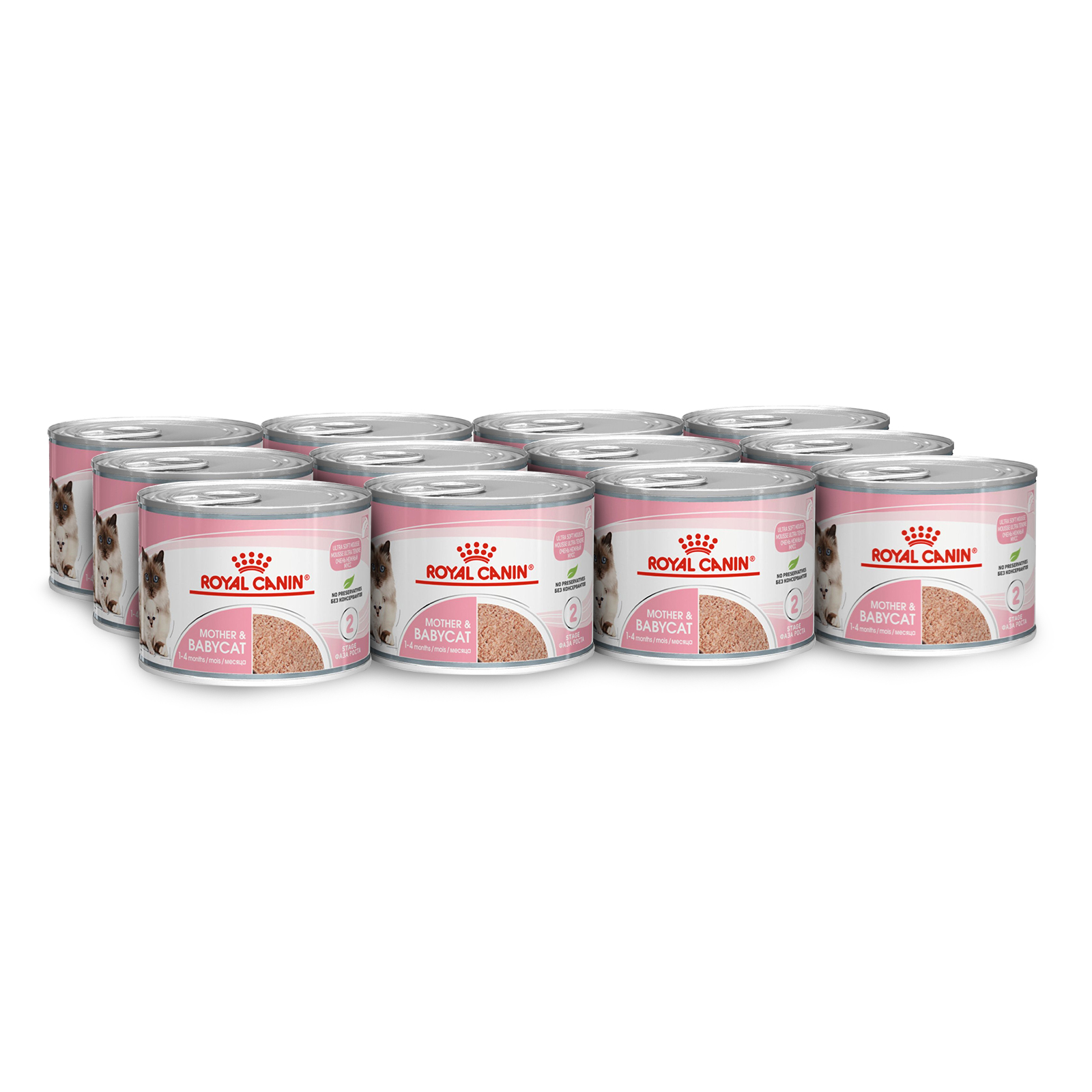 Royal Canin Mother And Babycat Soft Mousse For Kittens And Cats Canned Wet Cat Food 195gm x 12 55.98