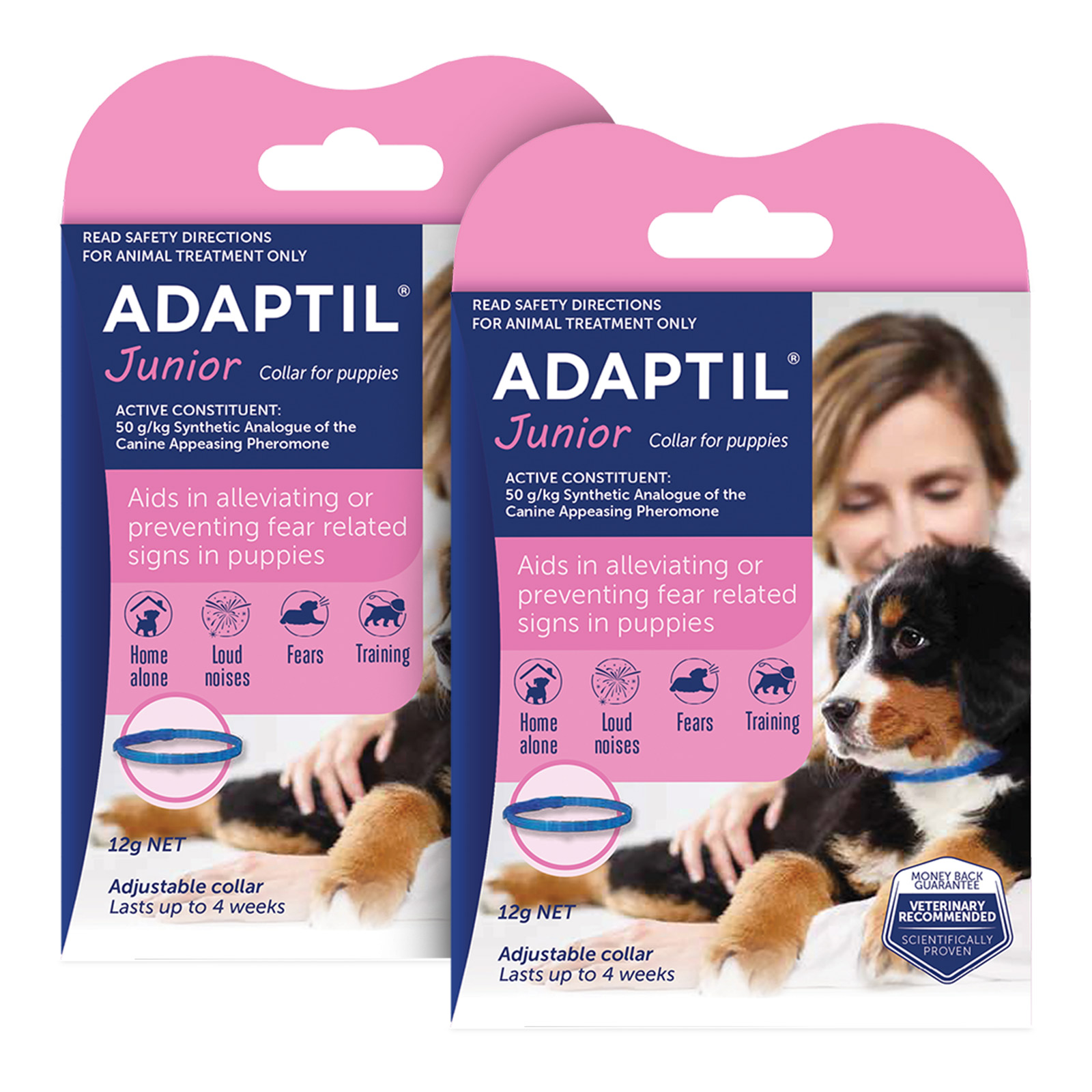 Adaptil Junior Puppy Collar For Dogs 45cm Fits Necks Up to 37.5cm x 2 99.75