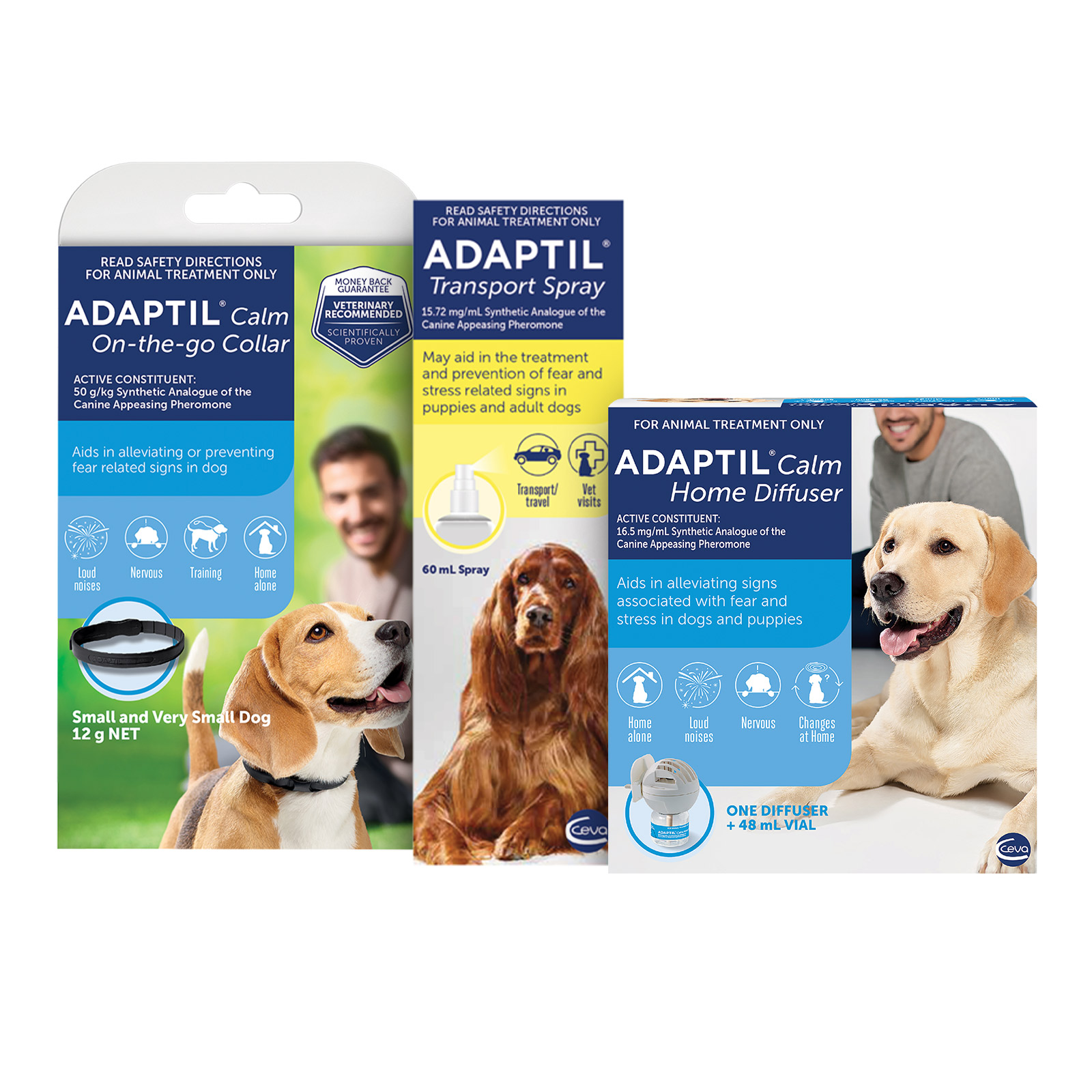 Adaptil Complete Care For Small Dogs Calm Home Diffuser Set And Spray With On the Go Collar 45cm Fits Necks Up to 37.5cm 215.35