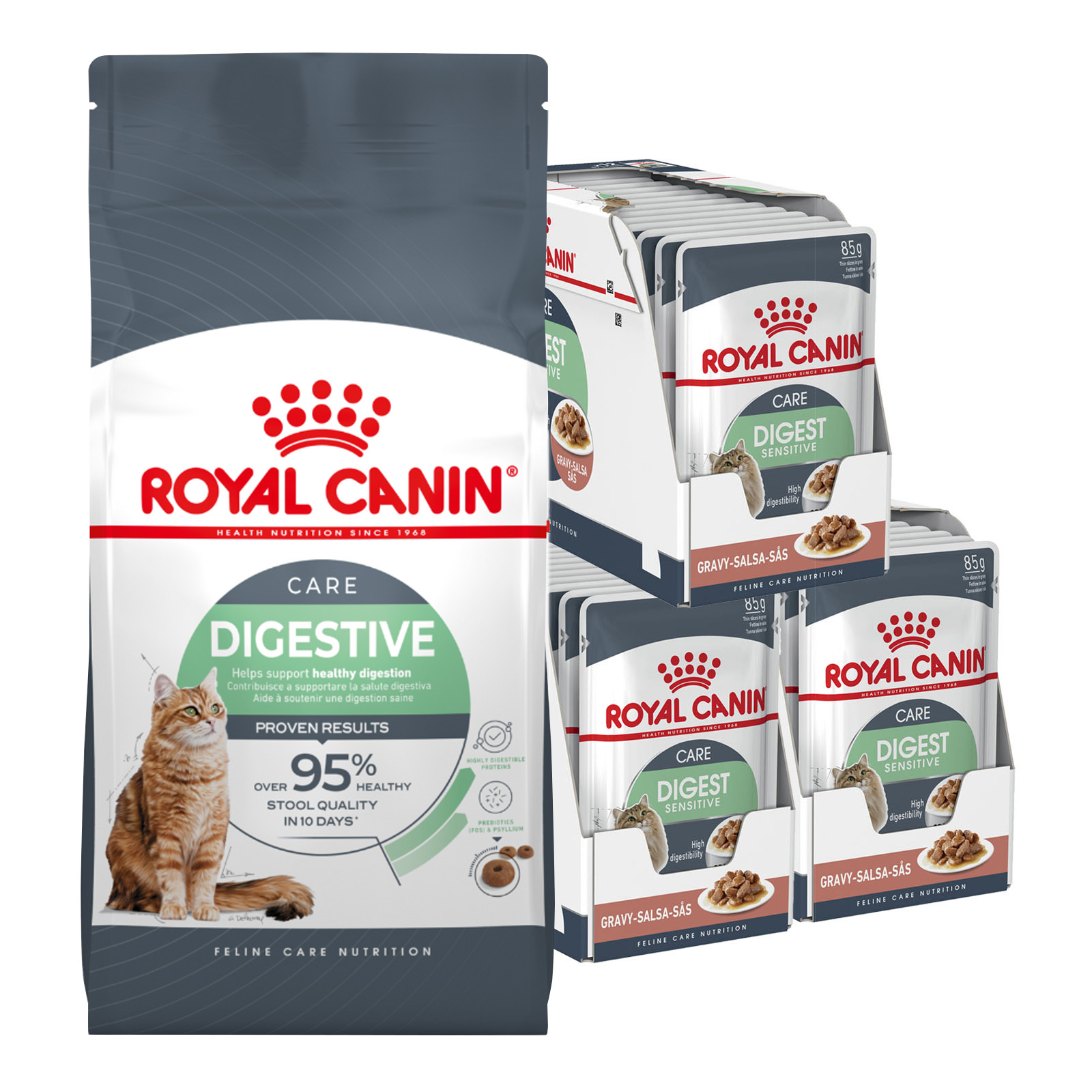 Royal Canin Bundle Digestive Care Adult Wet And Dry Cat Food 113.99