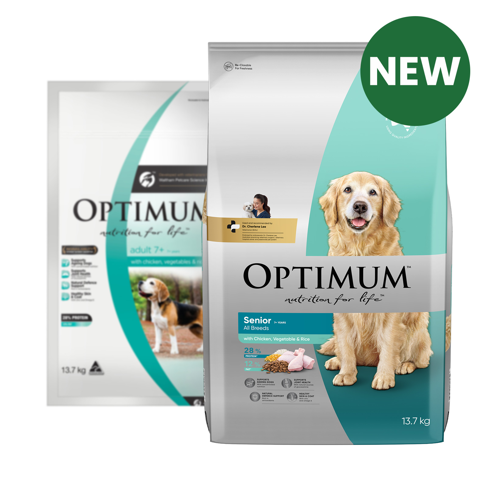 Optimum Adult Senior 7+ With Chicken Vegetables And Rice Dry Dog Food ...