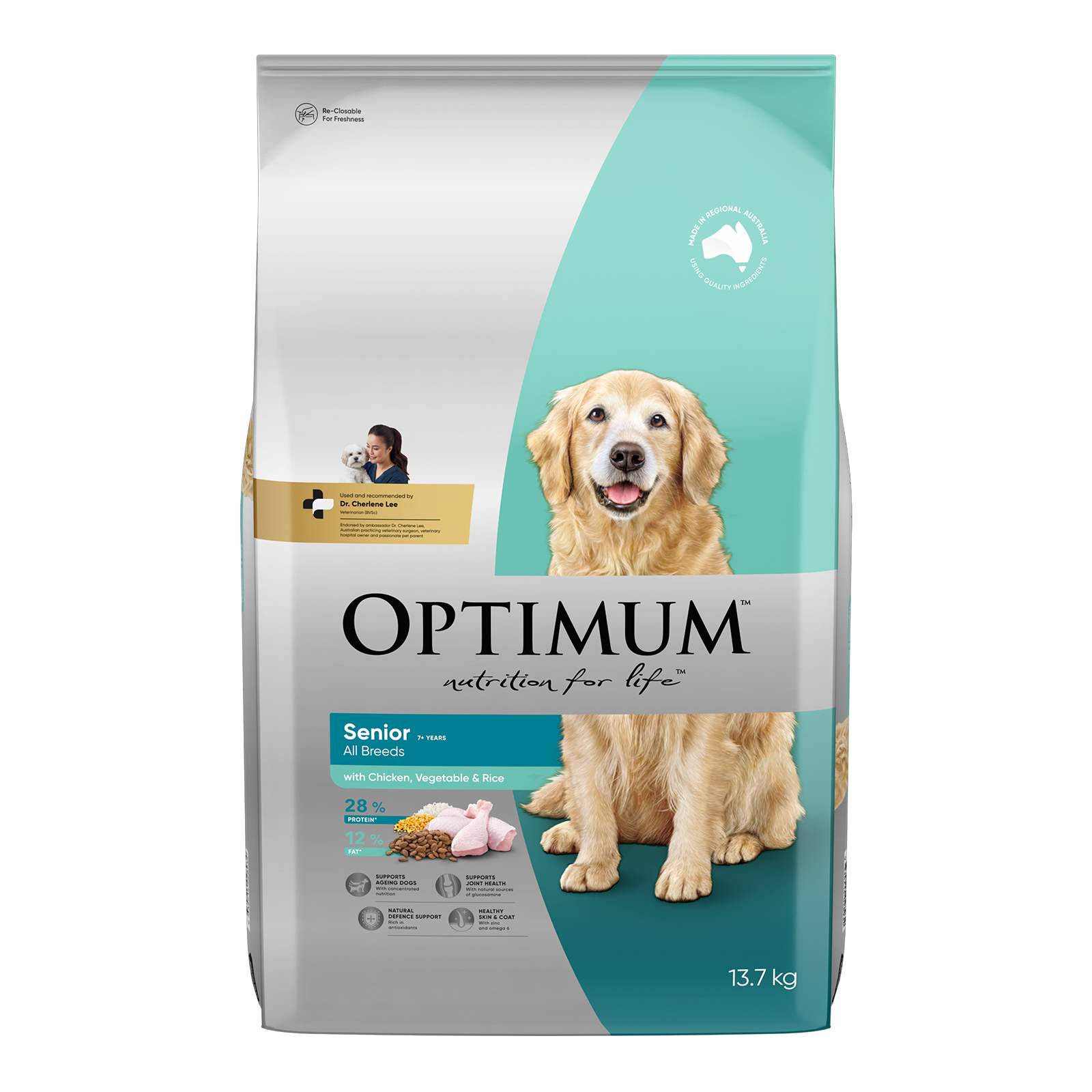 Optimum Adult Senior 7 With Chicken Vegetables And Rice Dry Dog Food 13.7kg 62.99