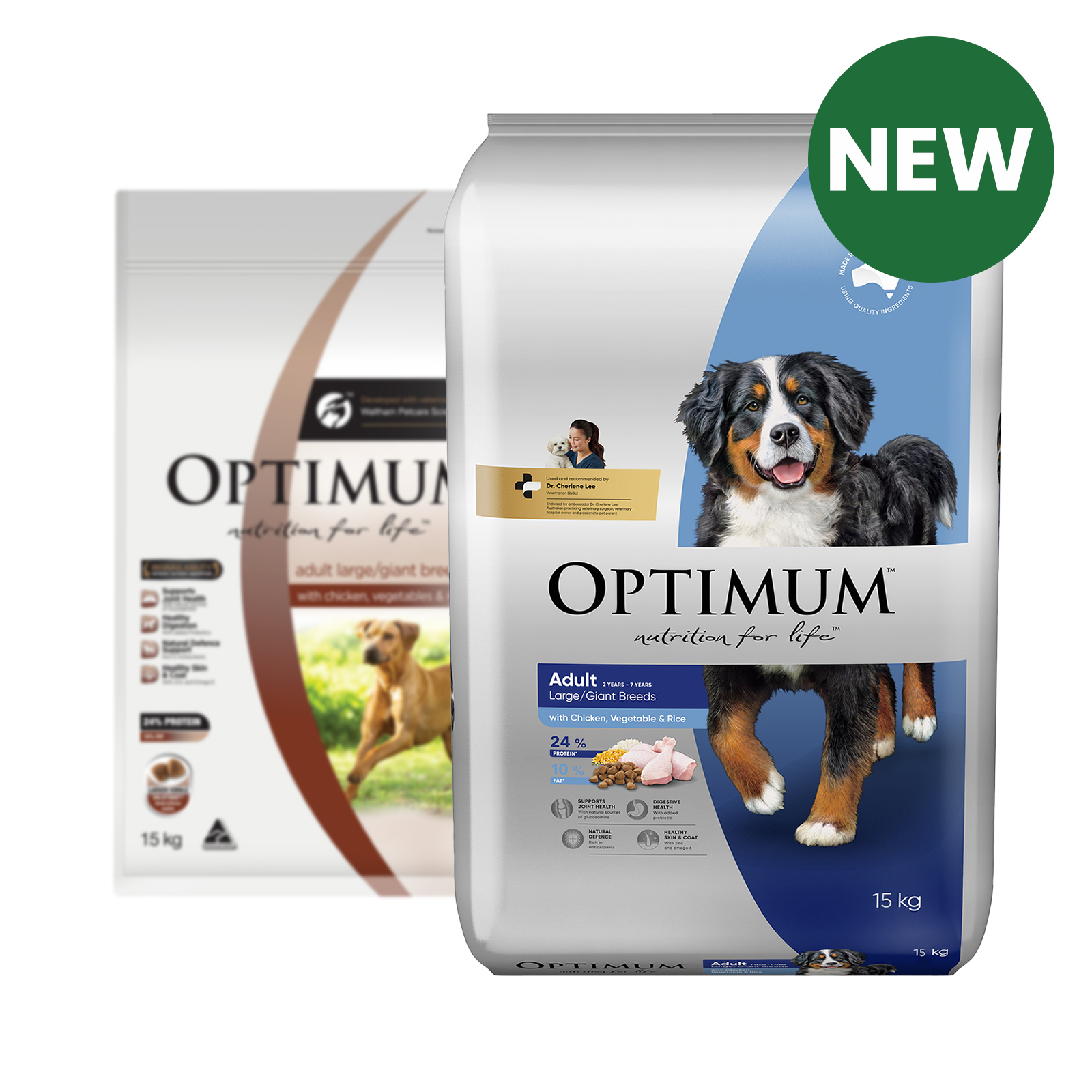 Optimum Chicken Vegetables And Rice Large Giant Breed Adult Dry Dog Food 15kg 62.99