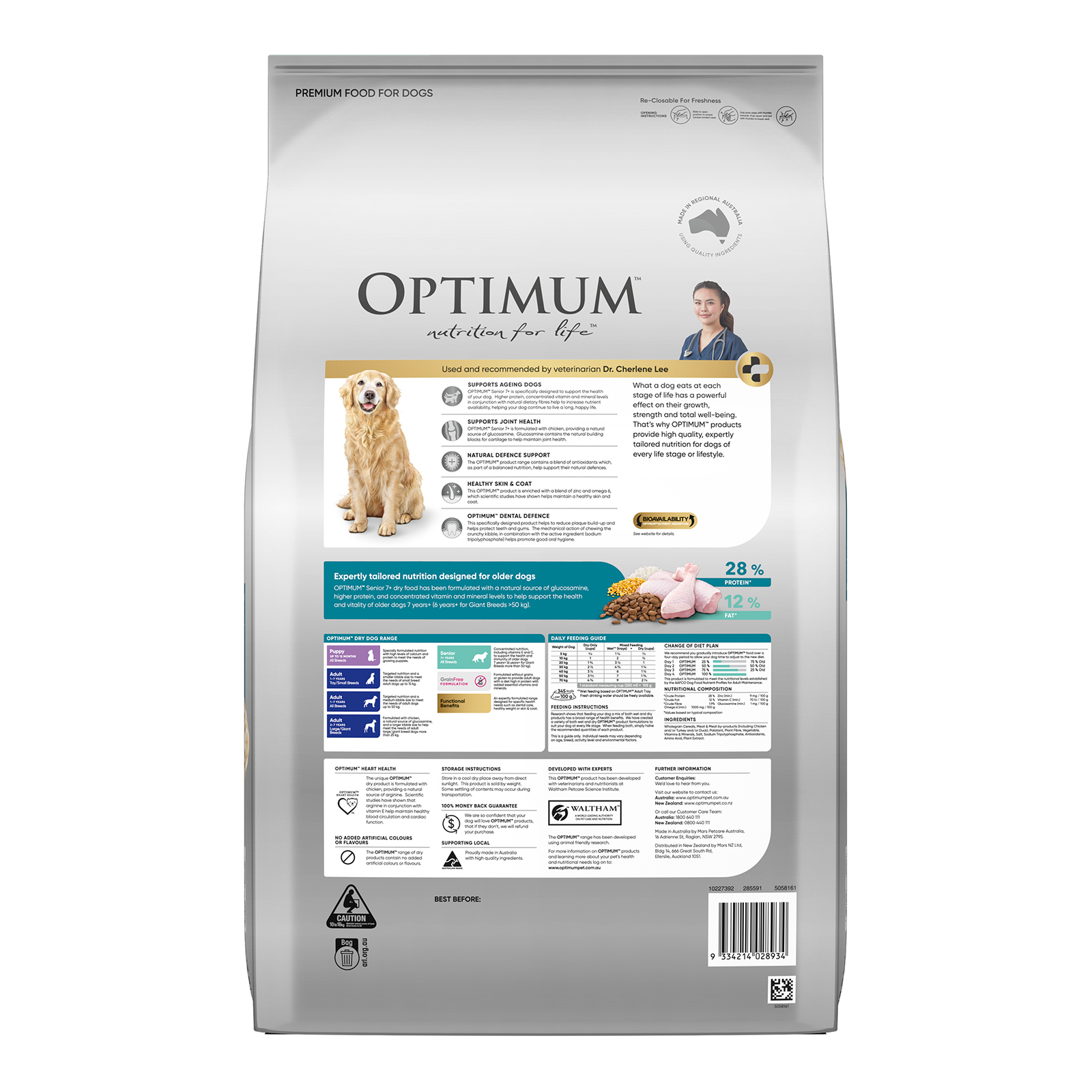 Optimum Adult Senior 7+ With Chicken Vegetables And Rice Dry Dog Food ...