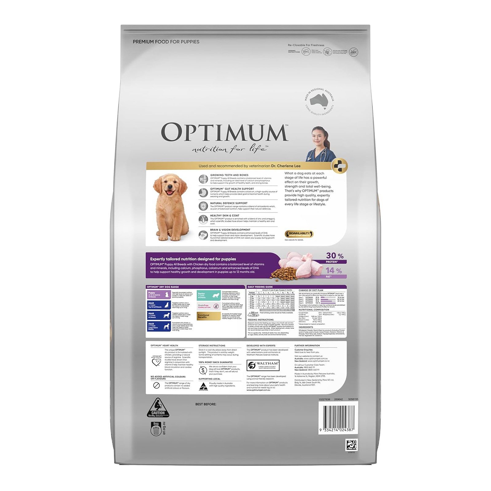 Optimum Chicken Puppy Dry Dog Food 15kg - $63.99