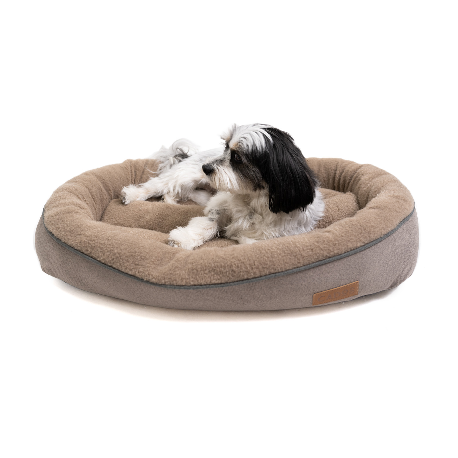 CADoS Fleecy Bolster Padded Bed Small Brown Bed For Dogs And Cats - $32.99