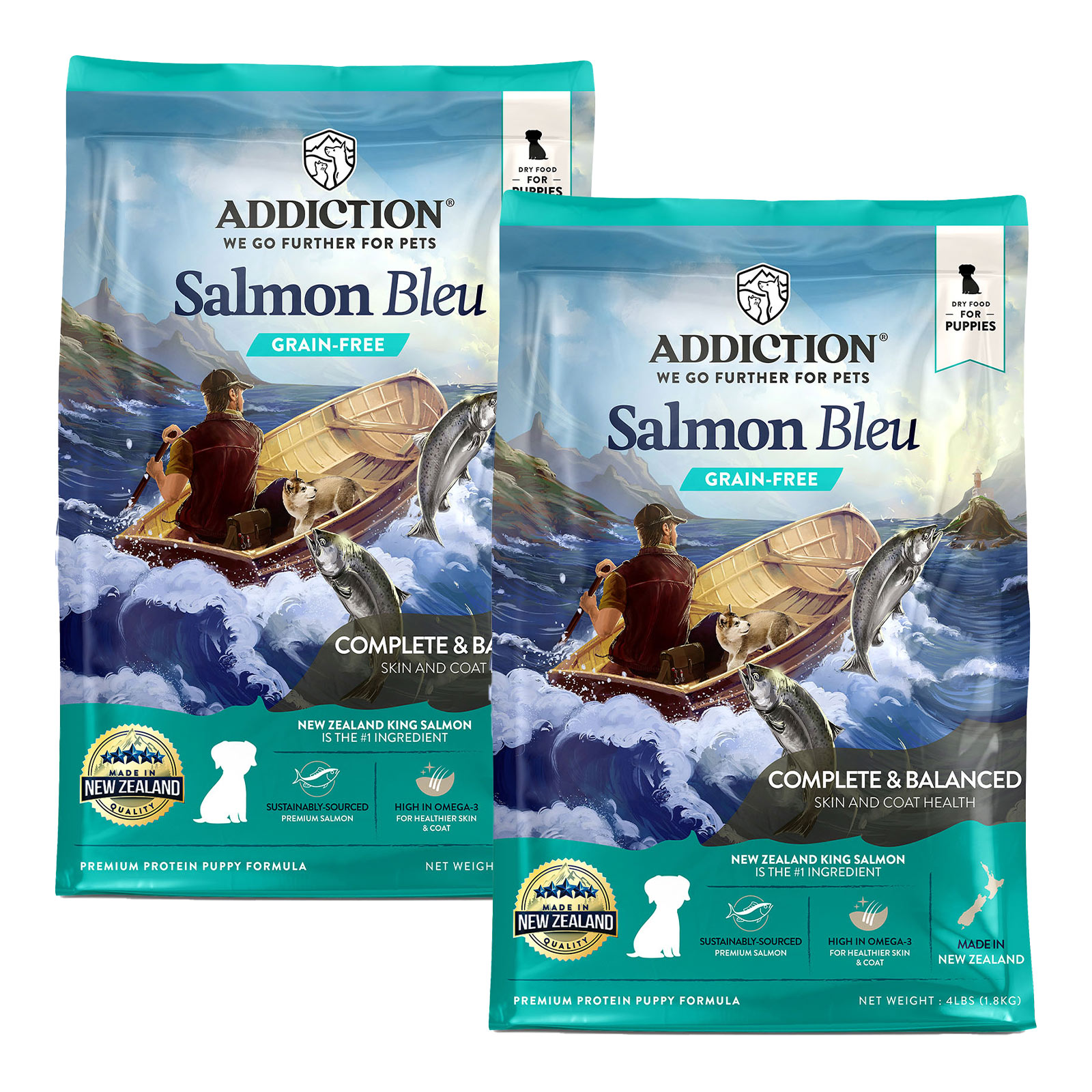 Addiction Salmon Bleu Puppy Grain Free Skin And Coat Health Dry